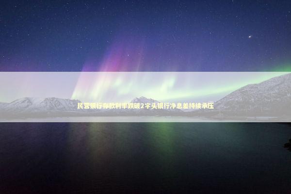 民营银行存款利率跌破2字头银行净息差持续承压 新闻