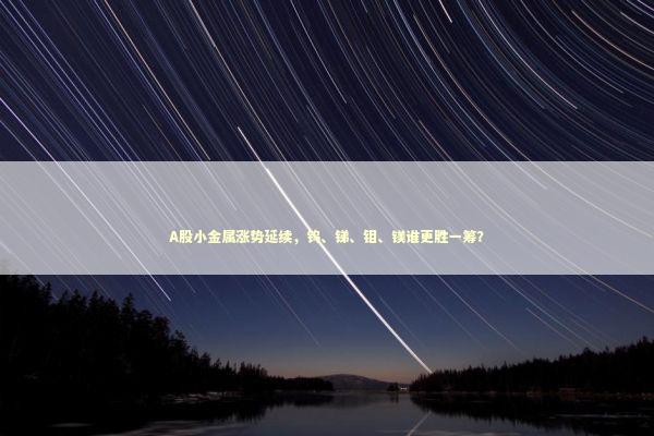 A股小金属涨势延续，钨、锑、钼、镁谁更胜一筹？ 新闻