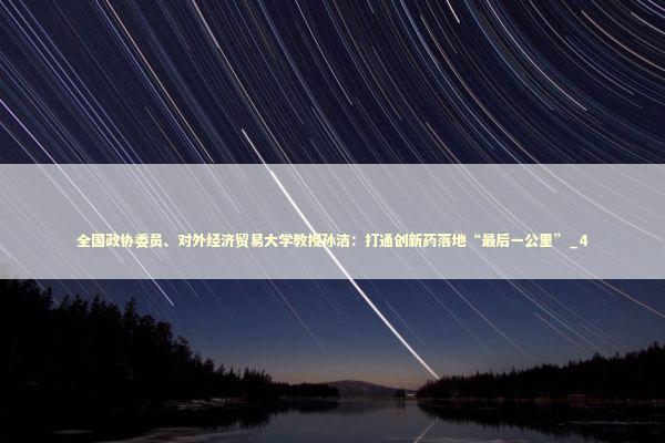 全国政协委员、对外经济贸易大学教授孙洁：打通创新药落地“最后一公里”_4 新闻