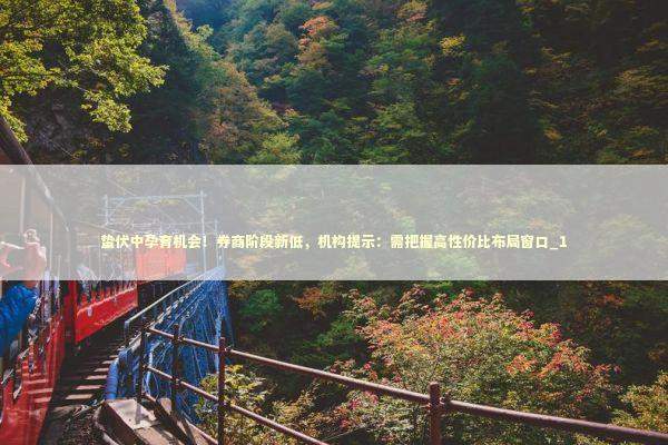 蛰伏中孕育机会！券商阶段新低，机构提示：需把握高性价比布局窗口_1